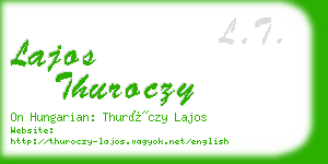 lajos thuroczy business card